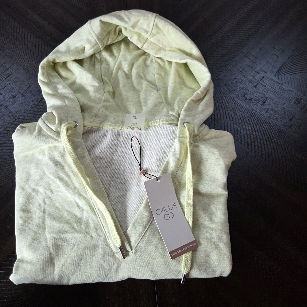 CALIA by Carrie Underwood Split Neck Hoodie Light Green Heather XS NWT - Picture 10 of 12